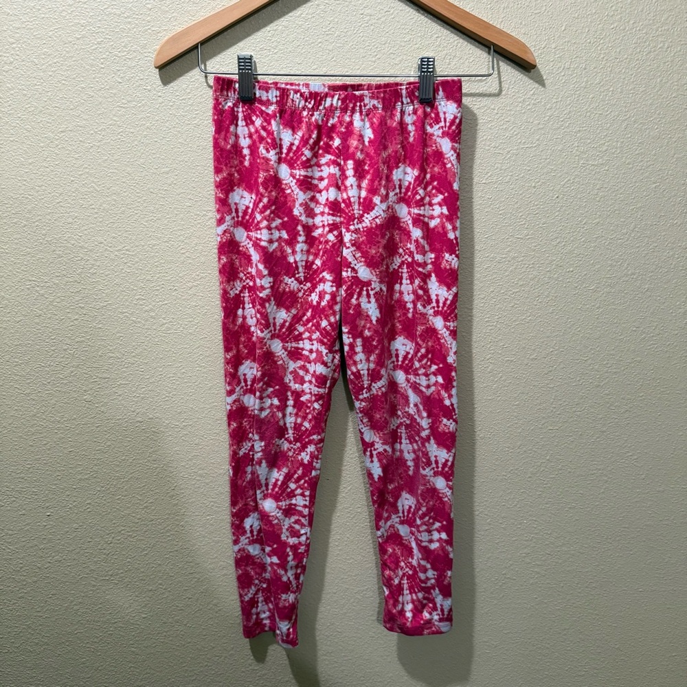 Girl’s 10/12 Love Cameron Pink White Tie Dye Leggings